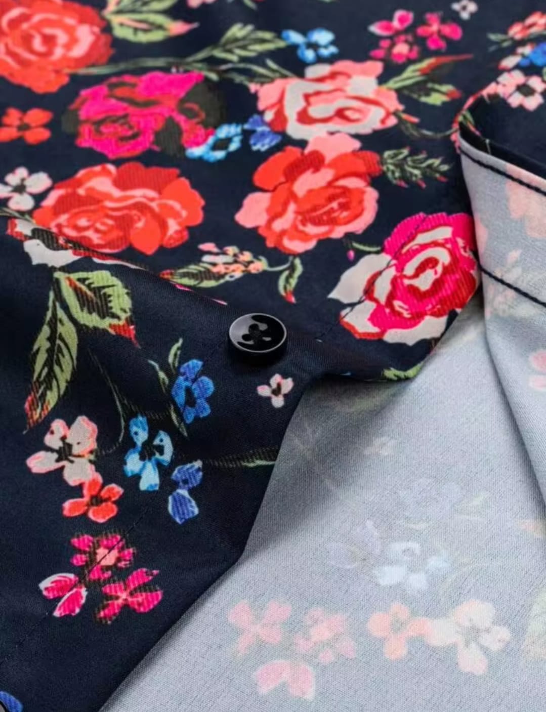 Men's Premium Navy Blue Floral Print Full Sleeve Shirt